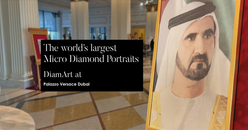 DiamArt at Palazzo Versace Dubai with the world's largest micro diamond portraits